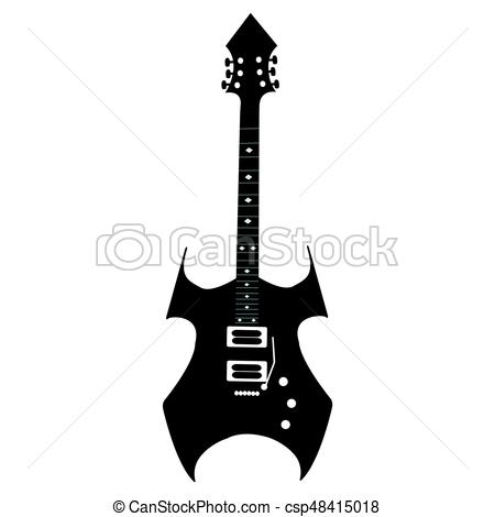 450x470 Isolated Electric Guitar Silhouette. Isolated Silhouette Of An