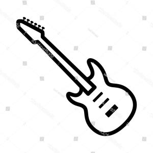 300x300 Photostock Vector Electric And Acoustic Guitars Outline Style