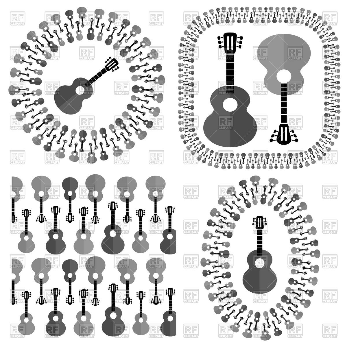 1200x1200 Acoustic Guitars Silhouettes Vector Image Vector Artwork Of