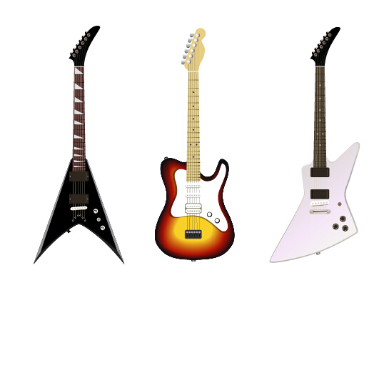 545x536 Electric Guitar Vector Set 01 Free Download