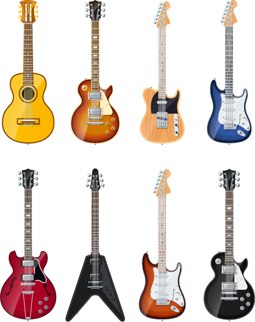 500x630 Electric Guitar Vector Set 02 Free Download