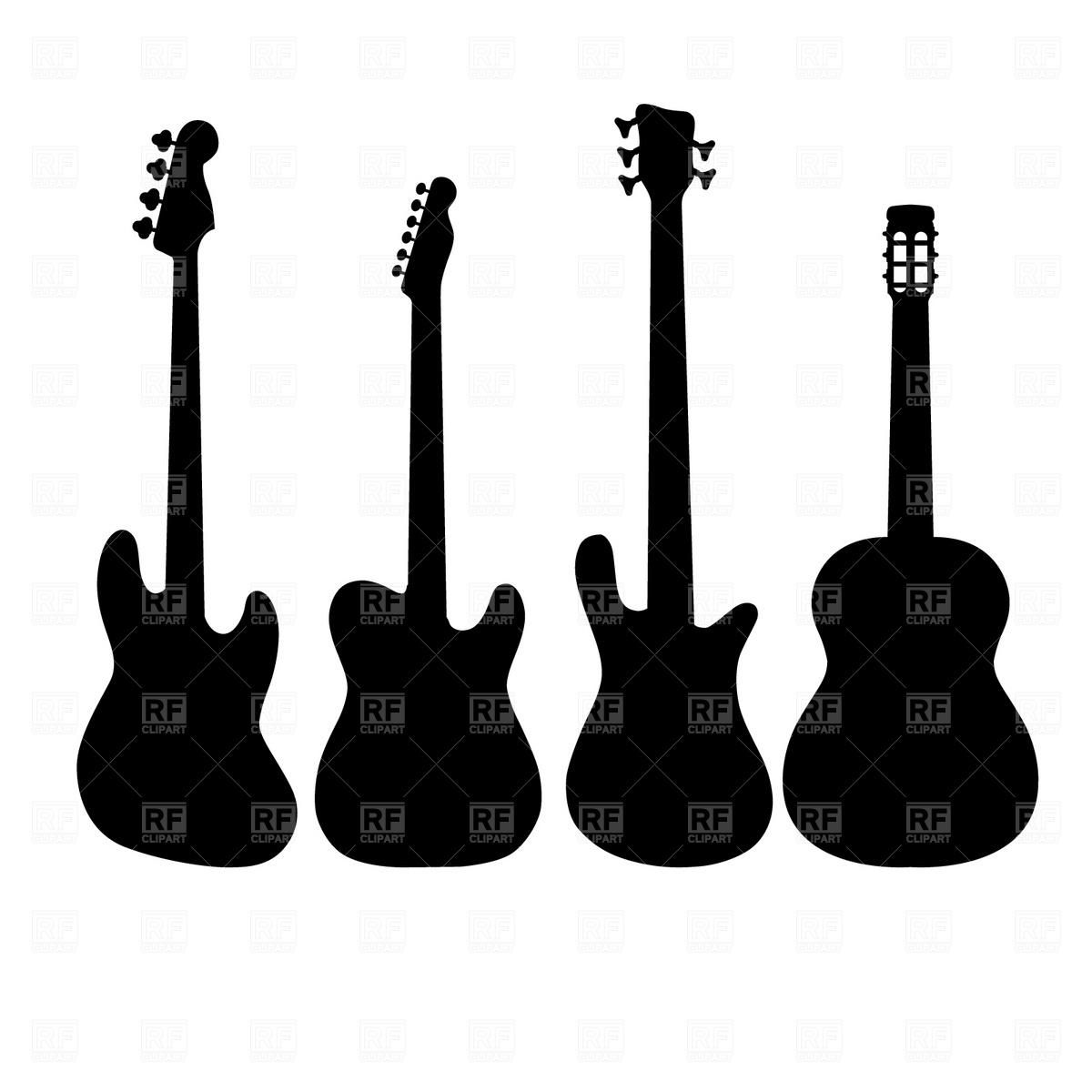 1200x1200 Guitar Silhouette Vector Image Vector Artwork Of Silhouettes