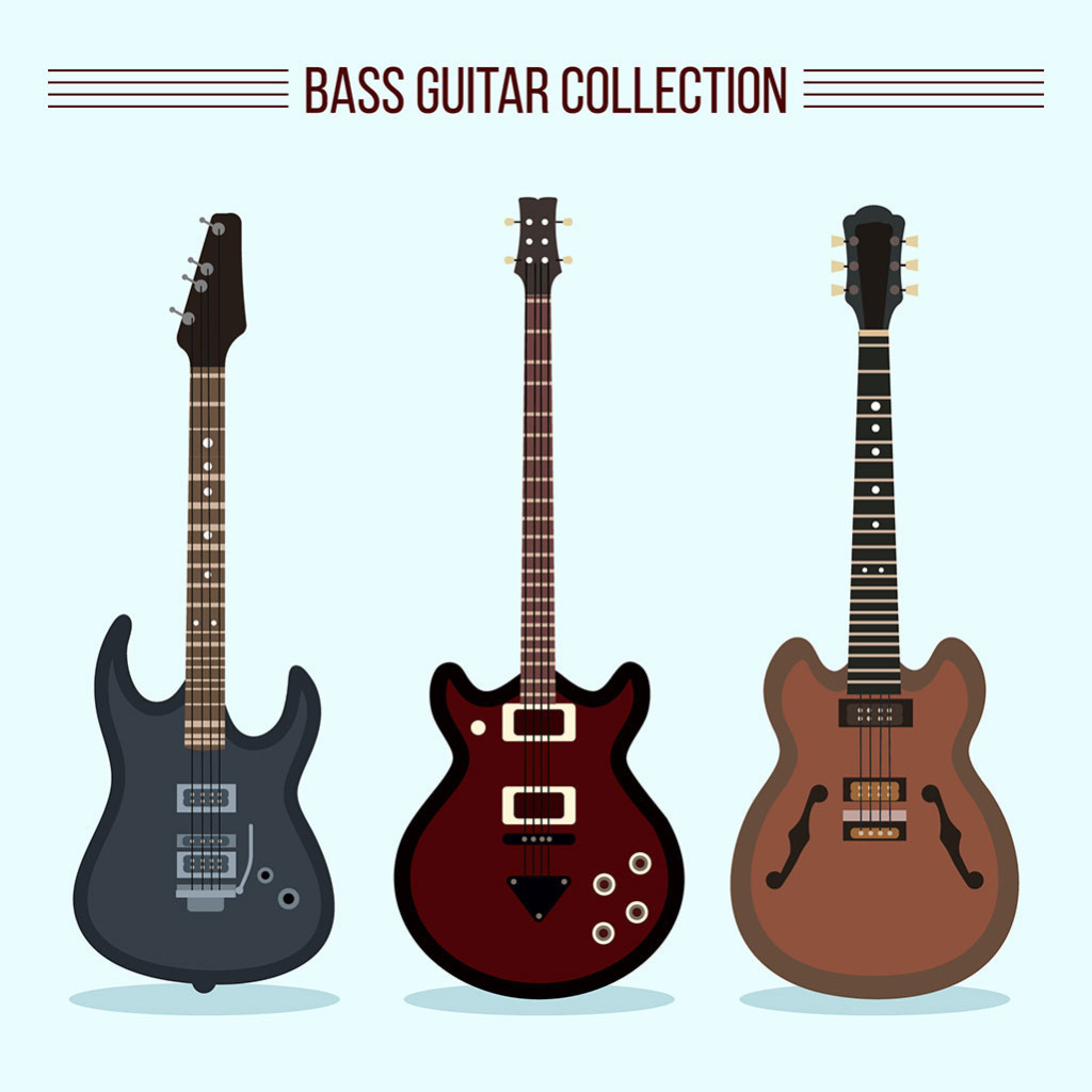 1024x1024 Hand Drawn Three Electric Guitar Vector Free Download Eps Files
