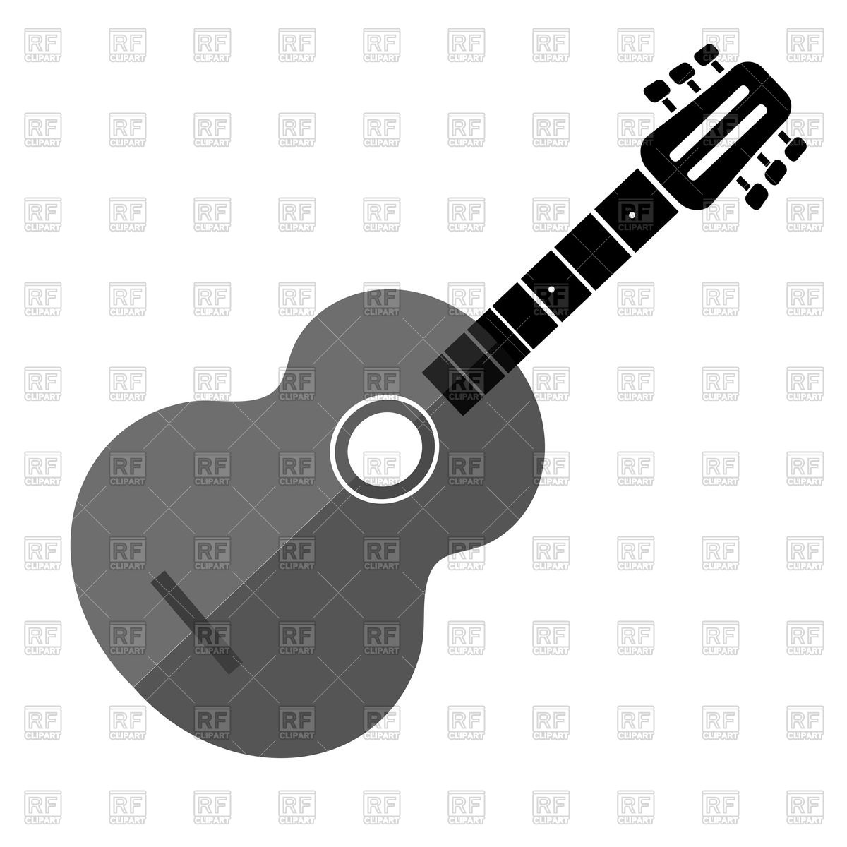 1200x1200 Silhouette Of Gray Guitar Vector Image Vector Artwork Of Objects