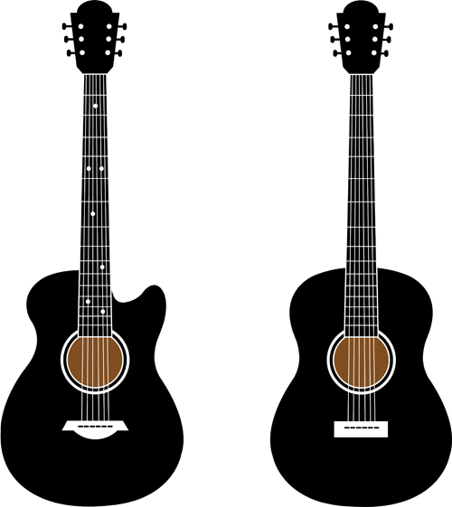 500x561 Black Guitar Vector Free Download