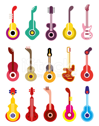 347x440 Guitar Vector Icon Set Stock Vector