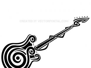 310x233 Black And White Guitar Free Vector Free Vectors Ui Download