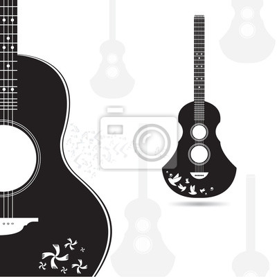 400x400 Guitarra Vector Negro Y Gris Sobre Fondo Blanco Vinilos Para