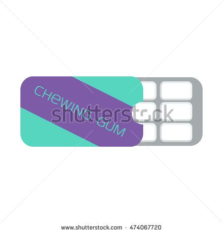450x470 Chewing Gum In A Blister Pack, Mint Flavor. Vector Illustration