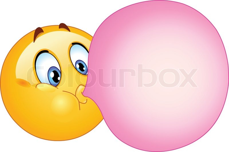 800x530 Emoticon Blowing A Bubble Gum Stock Vector Colourbox