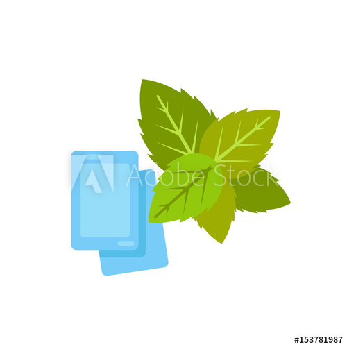500x500 Mint Leaves And Gum Vector Icon