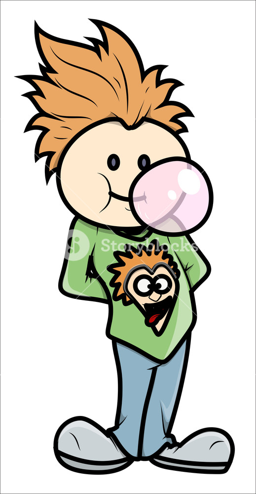 519x1000 Stylish Boy Blowing Bubble Gum