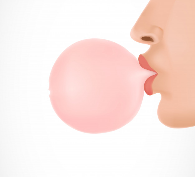 626x569 Woman Blowing Bubble Gum Vector Premium Download