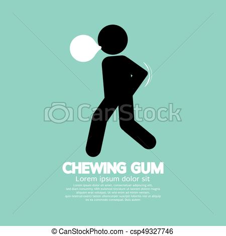 450x470 Black Symbol Chewing Gum Vector Illustration.