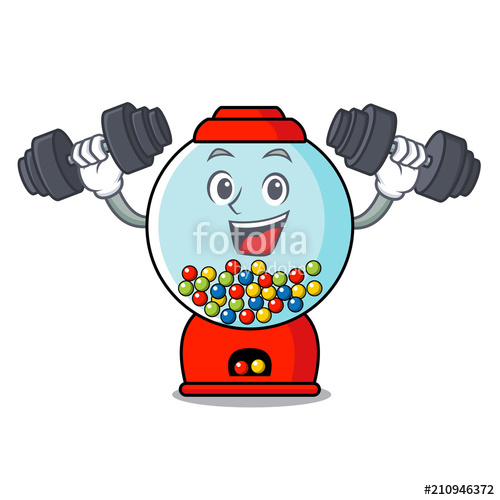 500x500 Fitness Gumball Machine Character Cartoon Stock Image And Royalty