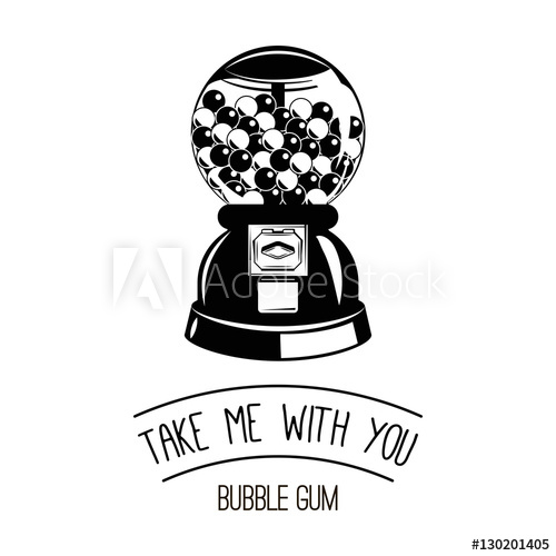 500x500 Black And White Gumball Machine. Vector Illustration