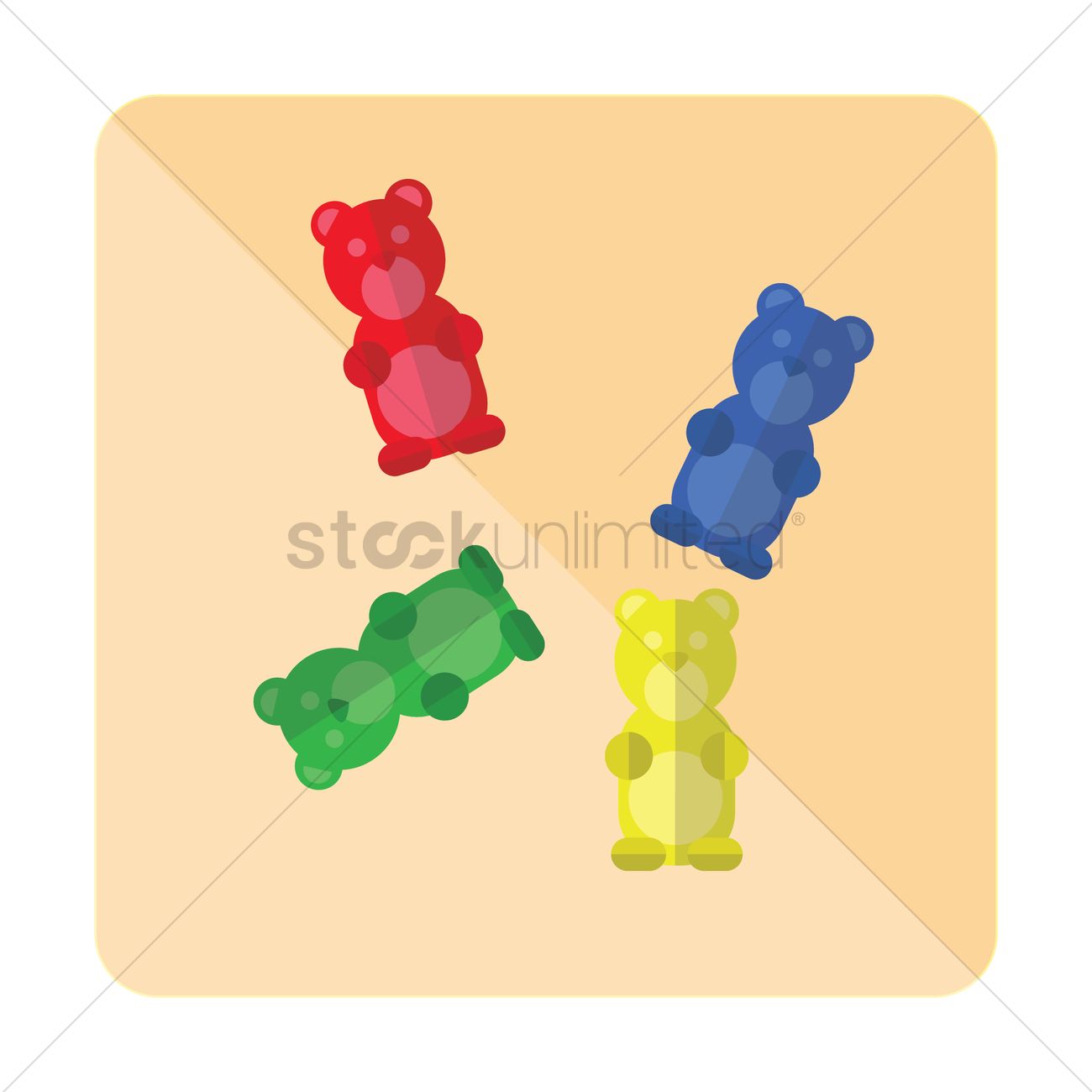 1300x1300 Gummy Bear Candies Vector Image