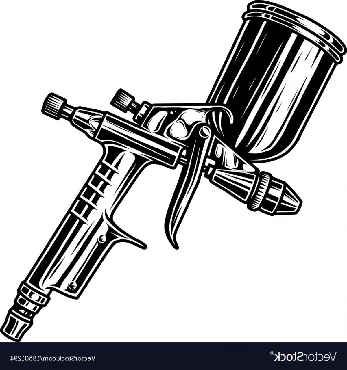 1200x1281 Monochrome Of Spray Gun Vector Shopatcloth