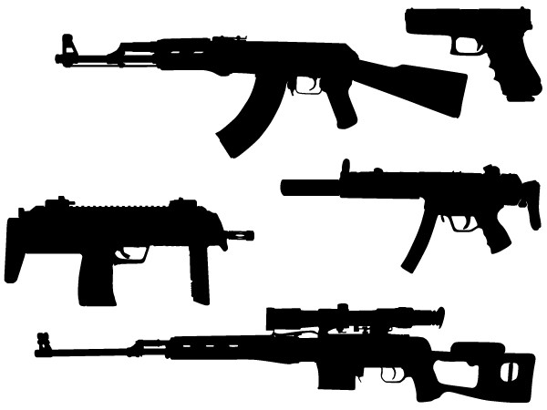 600x450 Free Free Vector Machine Gun Silhouettes Psd Files, Vectors