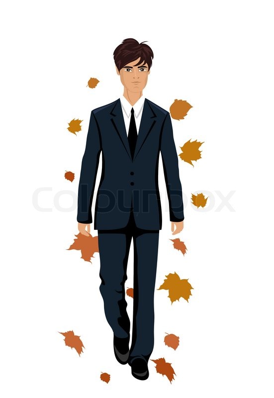 551x800 Illustration Elegant Autumn Man Isolated