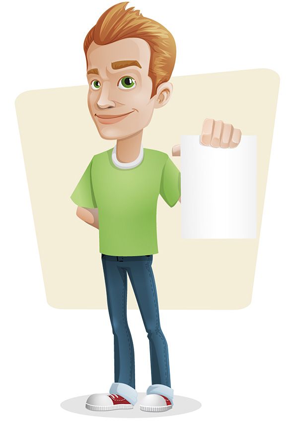 594x854 Casual Guy Vector Character Holding A Note In His Hand.