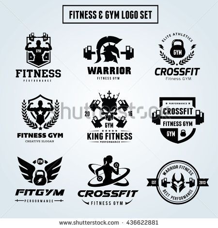 450x470 Fitness Logo Set,gym Logo, Sports Logo Set. Woman Fitness Logo