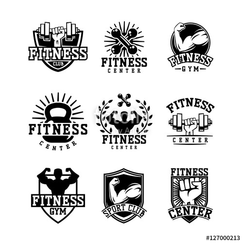 500x500 Gym Fitness Logo Vector Badge. Stock Image And Royalty Free