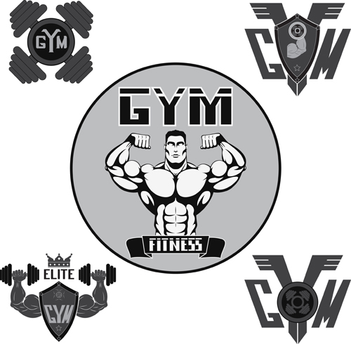 500x490 Gray With Black Gym Labels Vector 02 Free Download