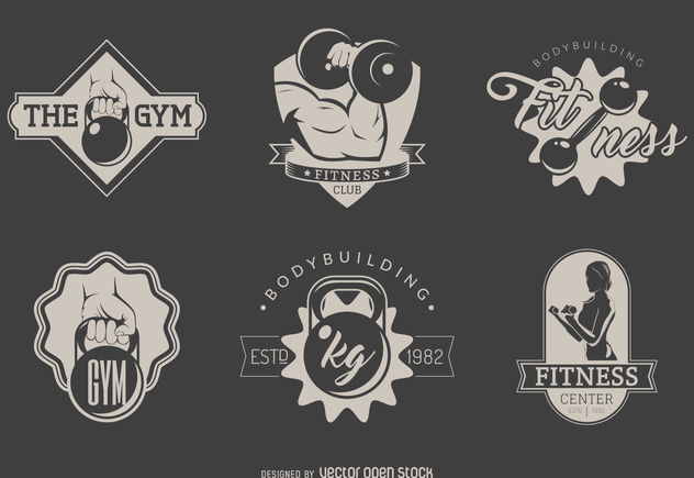 632x435 Gym Logo Set Free Vector Download 376655 Cannypic