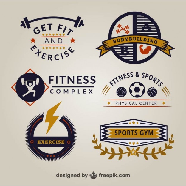 624x626 Retro Gym Logo Templates Vector Free Download