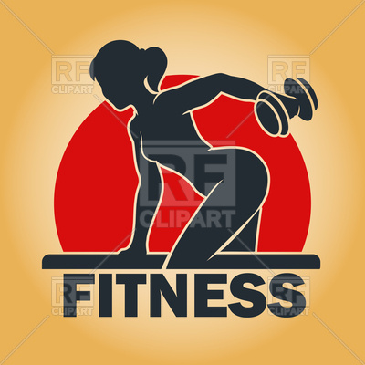 400x400 Young Fitness Woman With Dumbbells Training In Gym Vector Image