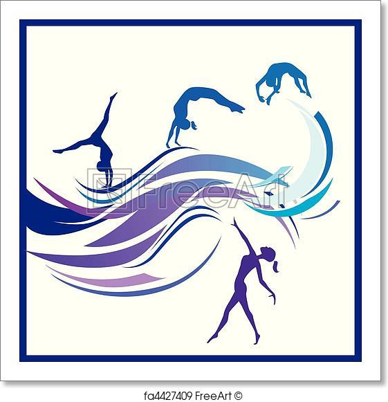 561x581 Free Art Print Of Woman Gymnastics. Vector Illustration Of