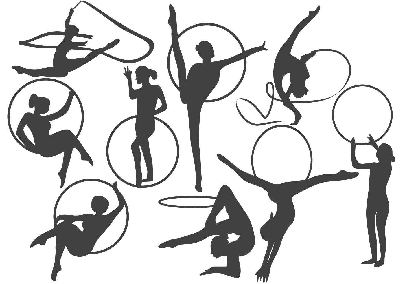 1400x980 Rhythmic Gymnastics Free Vector Art