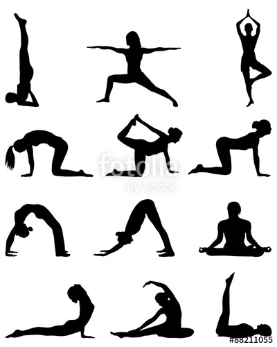 400x500 Silhouettes Of Yoga And Gymnastics, Vector Stock Image And