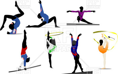 400x252 Colorful Silhouettes Of Women Gymnast Vector Image Vector