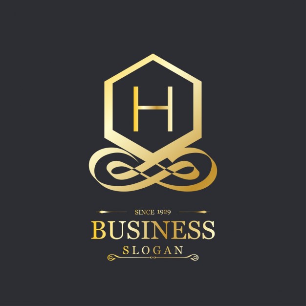 626x626 Elegant Gold Logo With The Letter H Vector Free Download