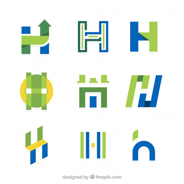 626x626 Collection Of Letter H Logo In Flat Design Vector Free Download