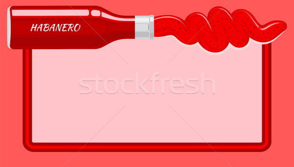 600x342 Red Habanero Sauce Poured Out From Isolated Bottle Vector
