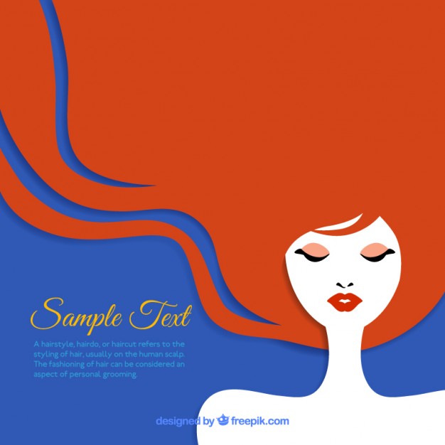 626x626 Woman With Red Long Hair, Background Vector Free Download