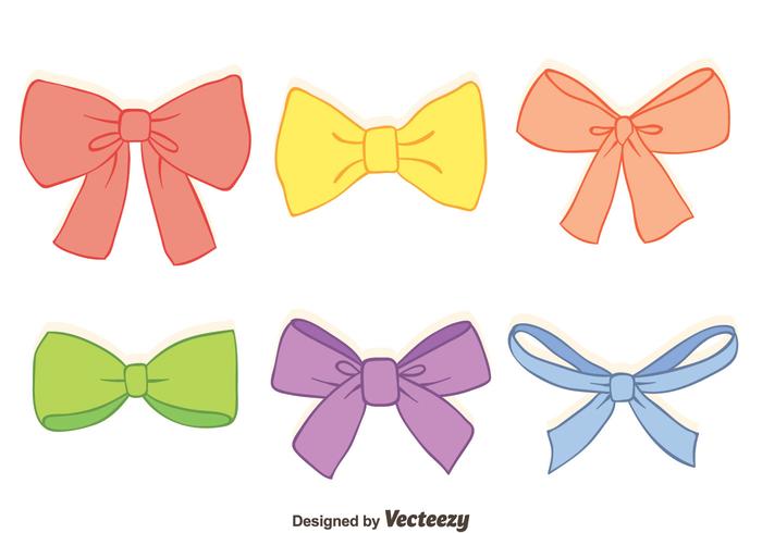 700x490 Hand Drawn Colorful Hair Ribbon Vectors