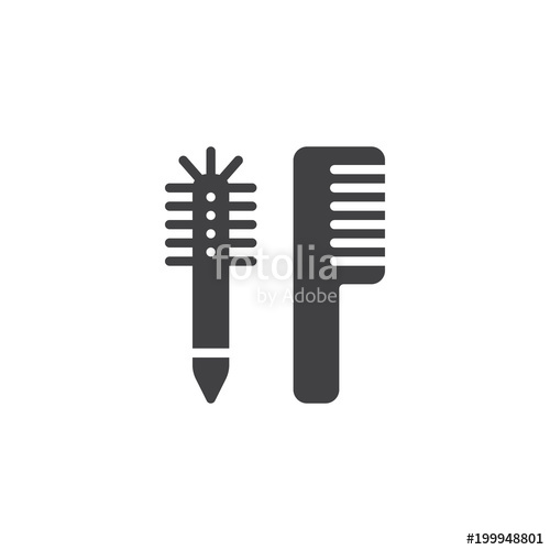 500x500 Comb Vector Icon. Filled Flat Sign For Mobile Concept And Web