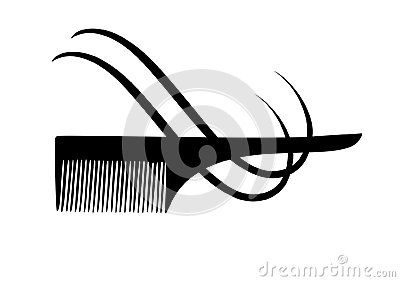400x282 Nvector Silhouette Of Scissors And A Comb . Vector Icon Scissors