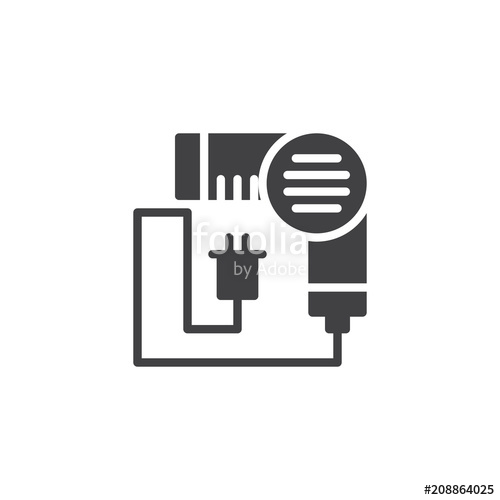 500x500 Hair Dryer Vector Icon. Filled Flat Sign For Mobile Concept And