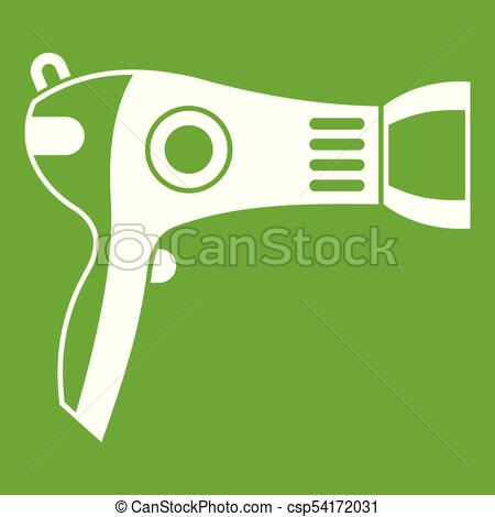 450x470 Hairdryer Icon Green. Hairdryer Icon White Isolated On Green