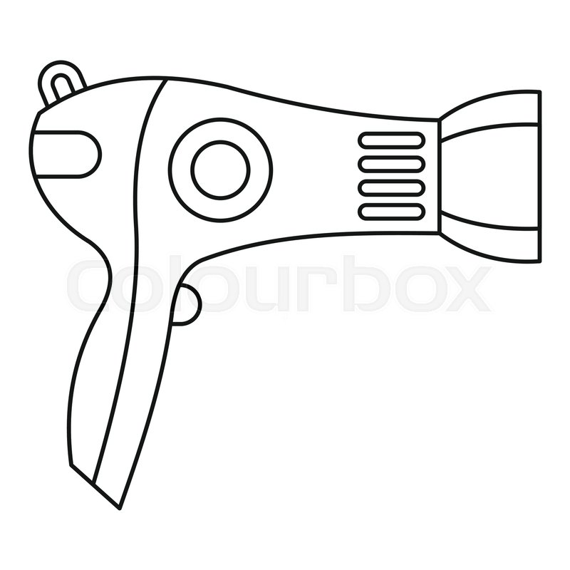 800x800 Hairdryer Icon. Outline Illustration Of Hairdryer Vector Icon For