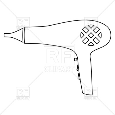 400x400 Hairdryer Outline On Black Background Vector Image Vector