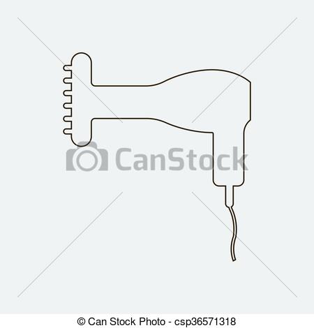 450x470 Hairdryer Vector Illustration. Hair Styling Tool. Hairdryer