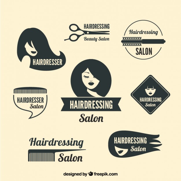 626x625 Variety Of Hairdressing Logos Vector Free Download