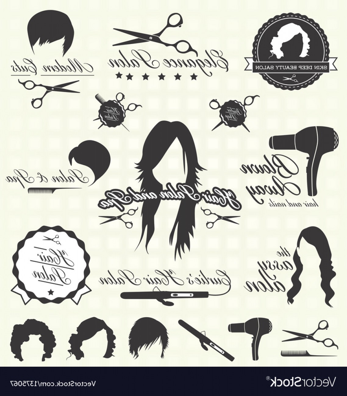 1138x1296 Hair Salon Labels And Icons Vector Arenawp