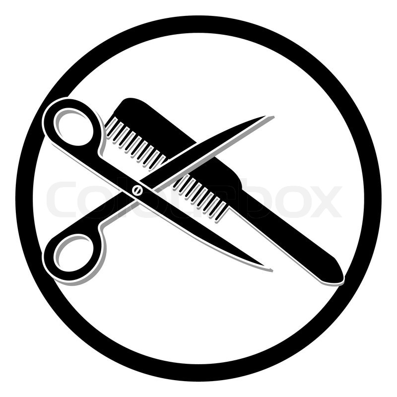 800x800 Haircut Or Hair Salon Symbol Stock Vector Colourbox